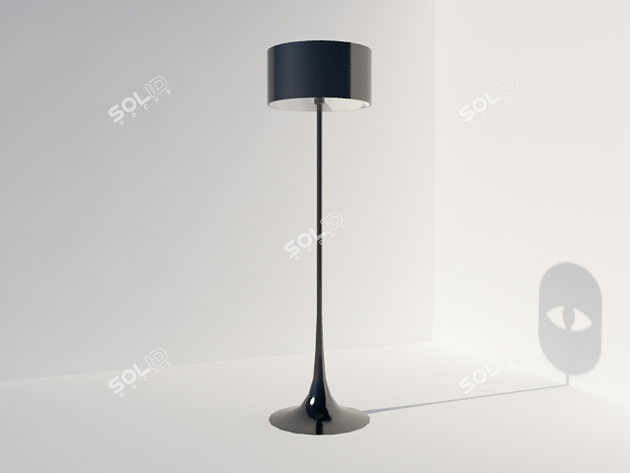 Elegant Spun Light Floor Lamp 3D model image 1