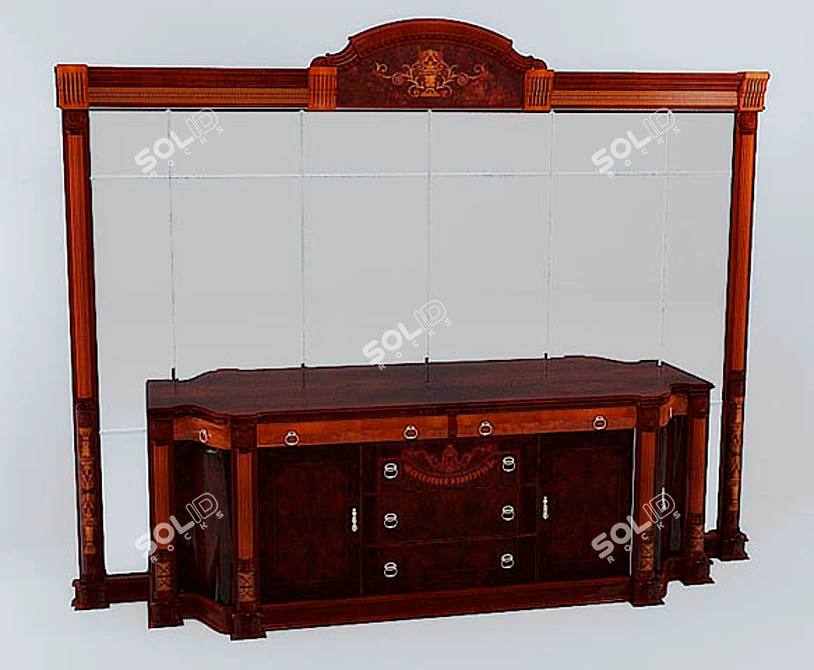 Elegant Zaragoza Chest: Spanish-Asturian Masterpiece 3D model image 1