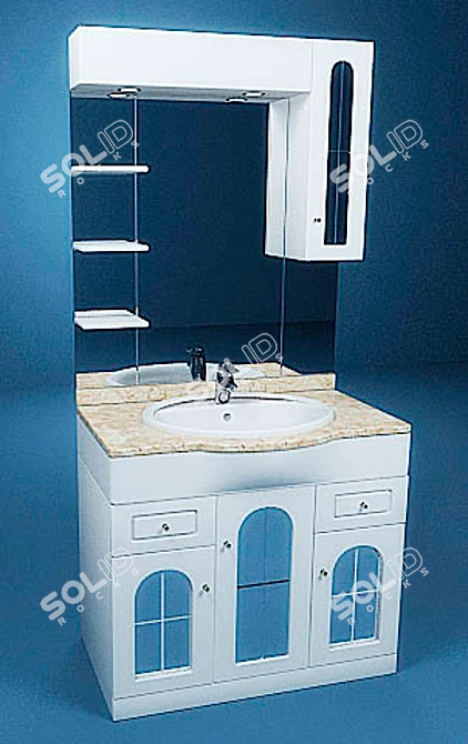 Sleek Modern Bathroom Ensemble 3D model image 1