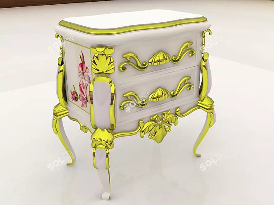 Royal Baroque Console Table 3D model image 1