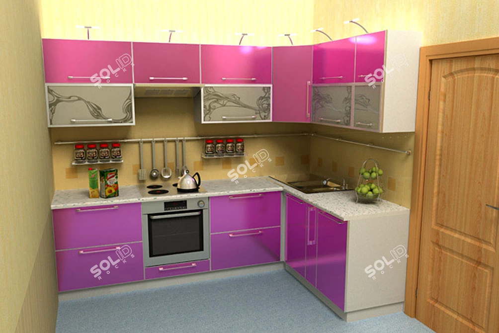 Title: Cozy Corner Kitchen 3D model image 1