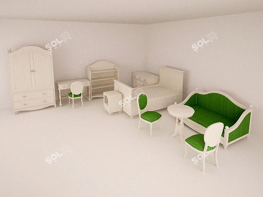 Kids' Dreamland: Playful Furniture 3D model image 1