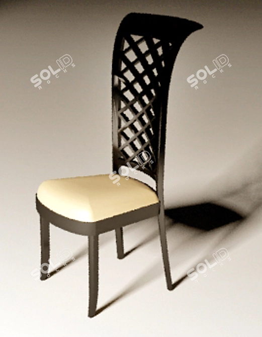 Elegant Art Deco Chair 3D model image 1