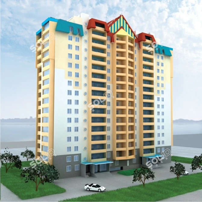 16-Story Residential Building 3D model image 1