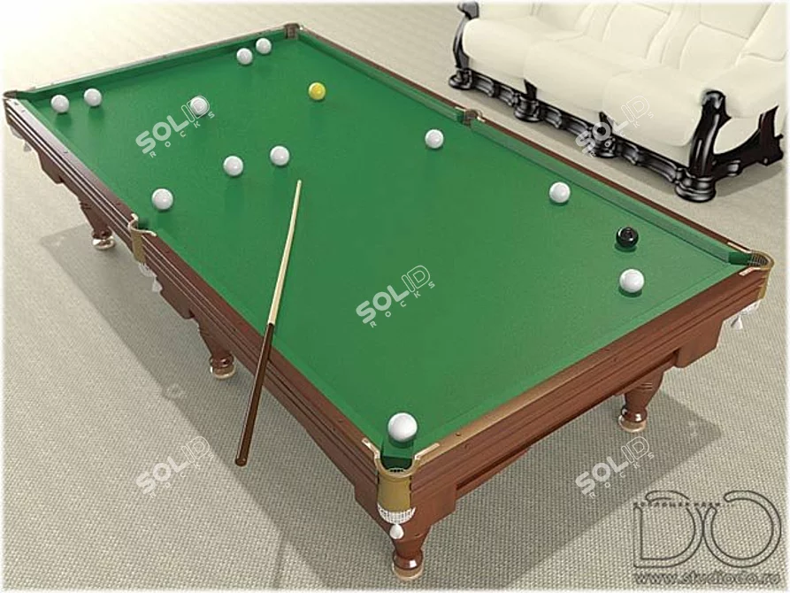 Pyramid Billiard Table - 9ft 3D model image 1