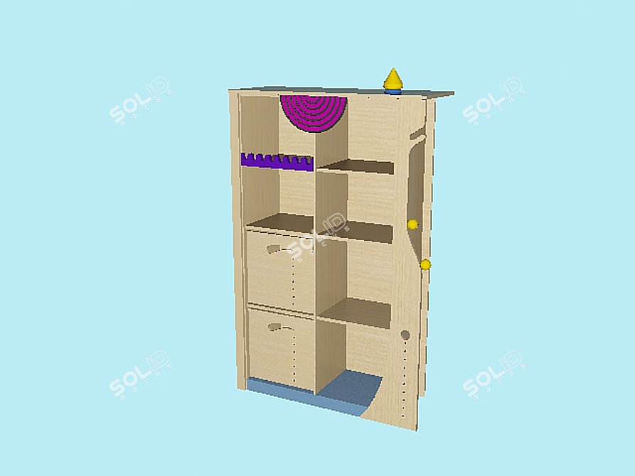 Wooden Rack 3D model image 1