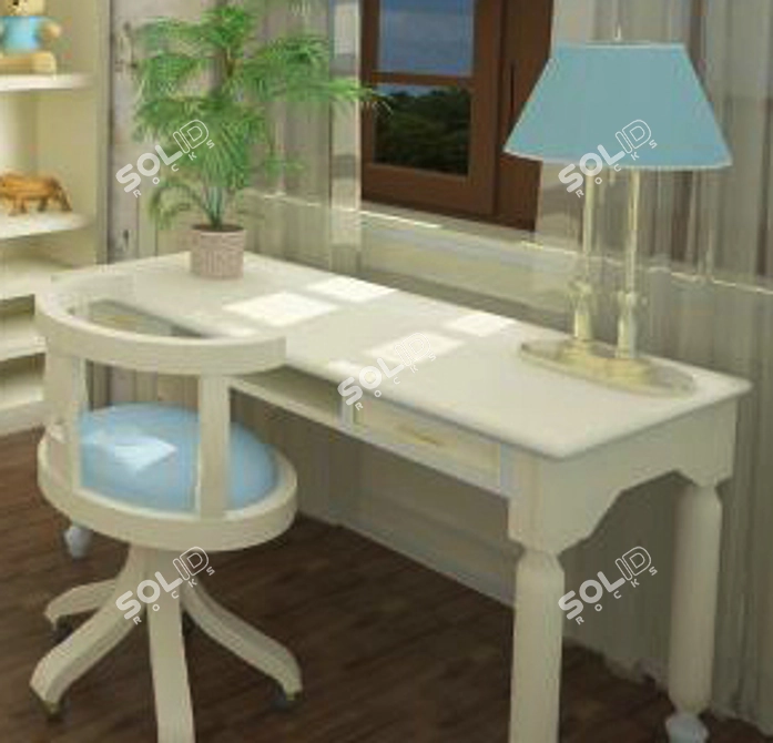 Sleek Ferretti Table 3D model image 1