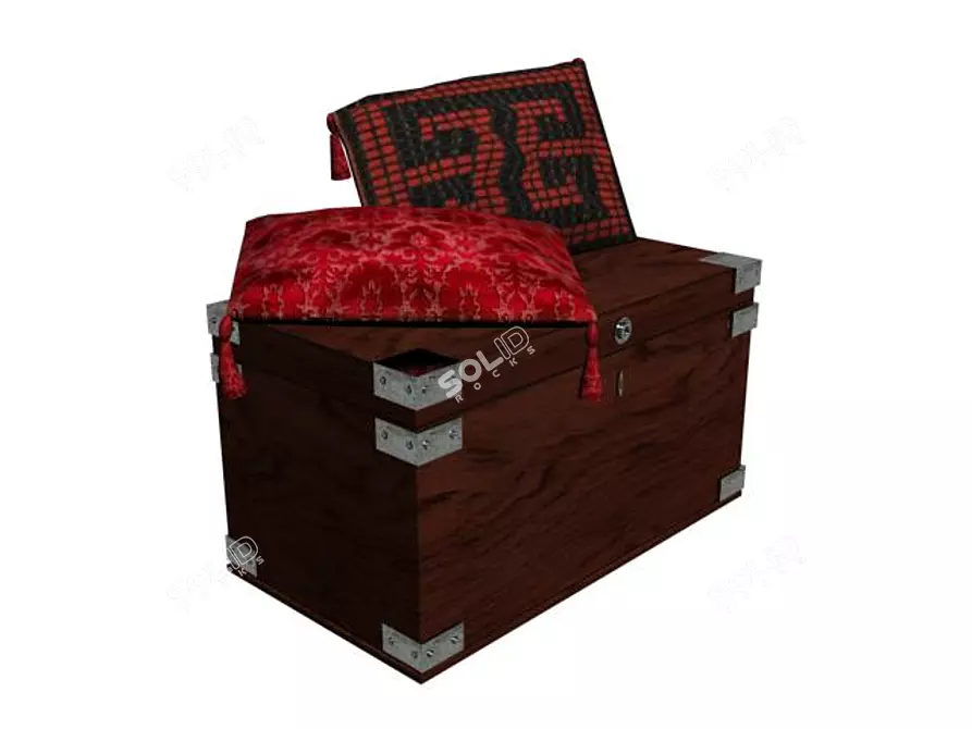 Title: Mountain Chalet Chest with Metal Corners 3D model image 1