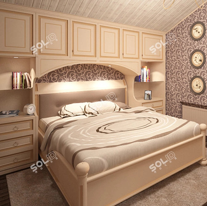 Sleek Delta Bed 3D model image 1