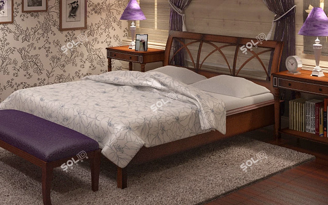 Customized Thumbs-Up Bed 3D model image 1