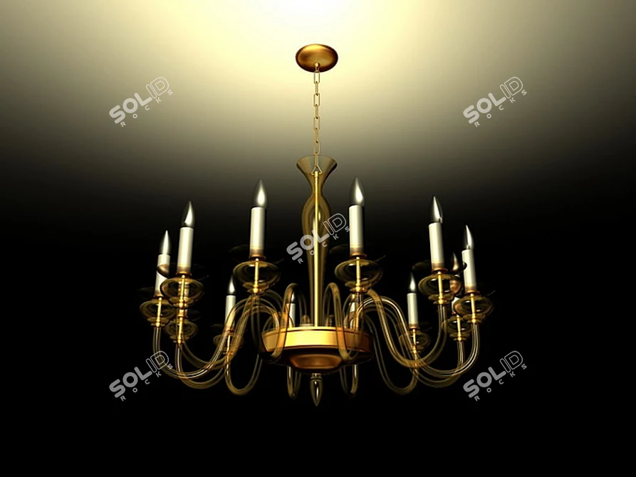 Elegant 12-Light Chandelier 3D model image 1