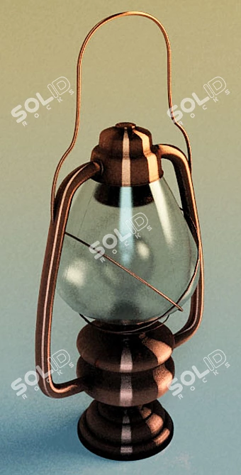 Vintage Kerosene Lamp 3D model image 1