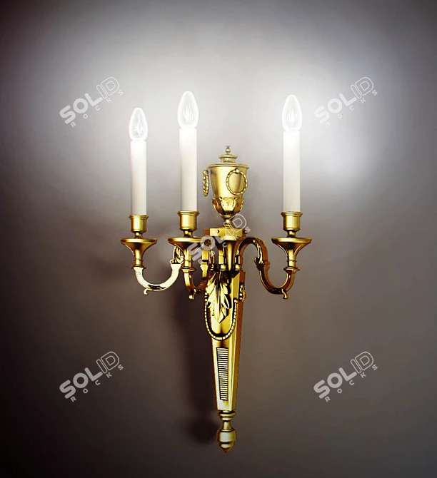 Title: Ornate Chandelier With Shimmering Crystals 3D model image 1