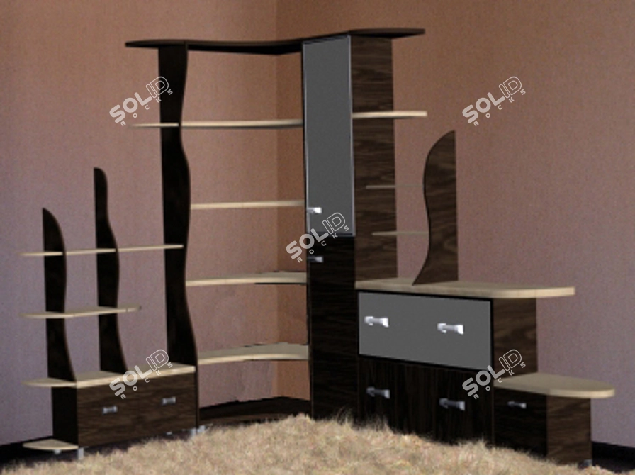 Corner Wall Shelf: Versatile & Stylish 3D model image 1