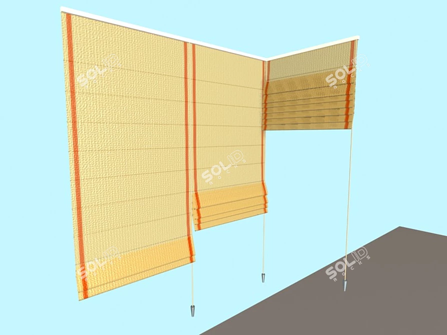 Elegant Roman Blinds 3D model image 1