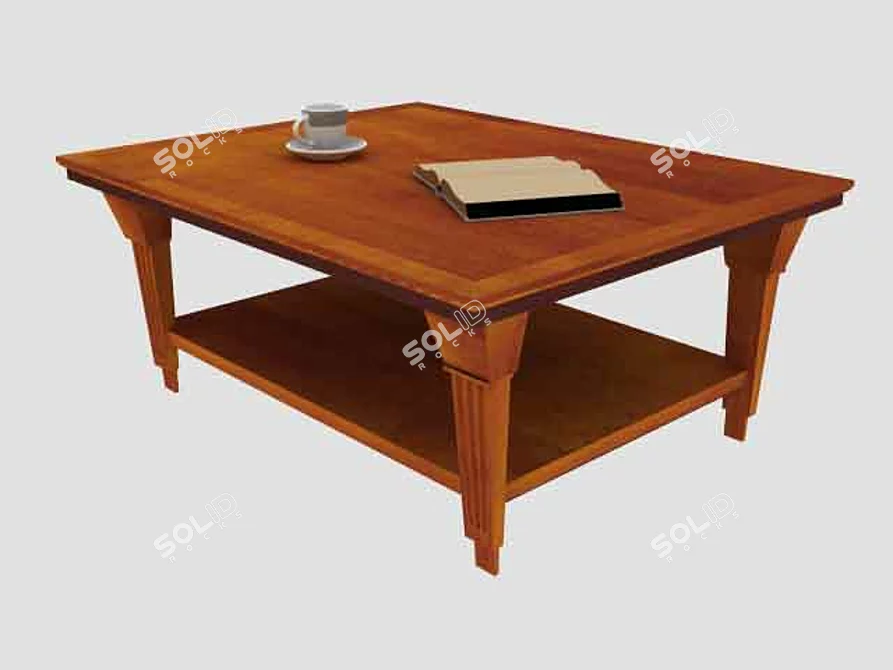 Grange Coffee Table: Bar-Inspired Wooden Accent 3D model image 1