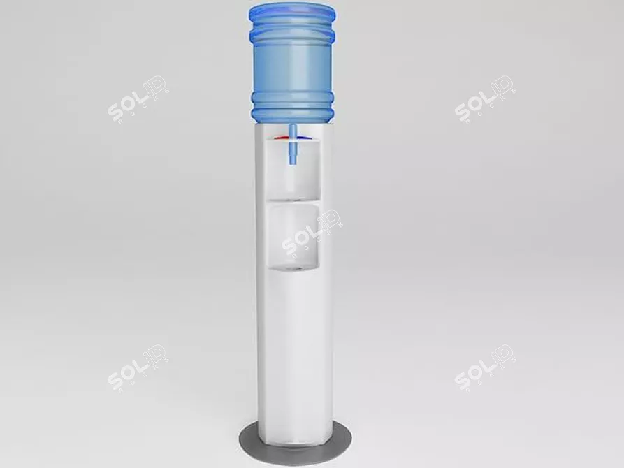 White Water Cooler 3D model image 1