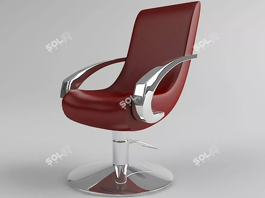 Profi Red Hairdresser Chair 3D model image 1