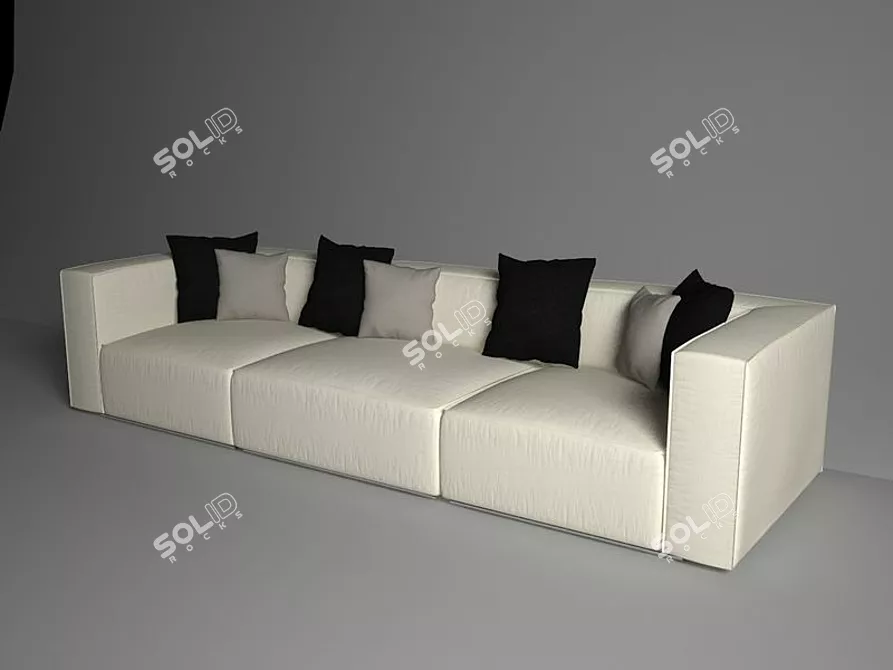 Modern Textured Sofa 3D model image 1