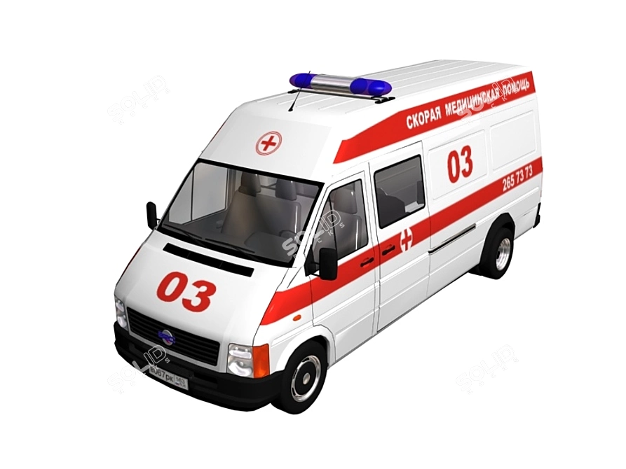 Customized Ambulance Van 3D model image 1