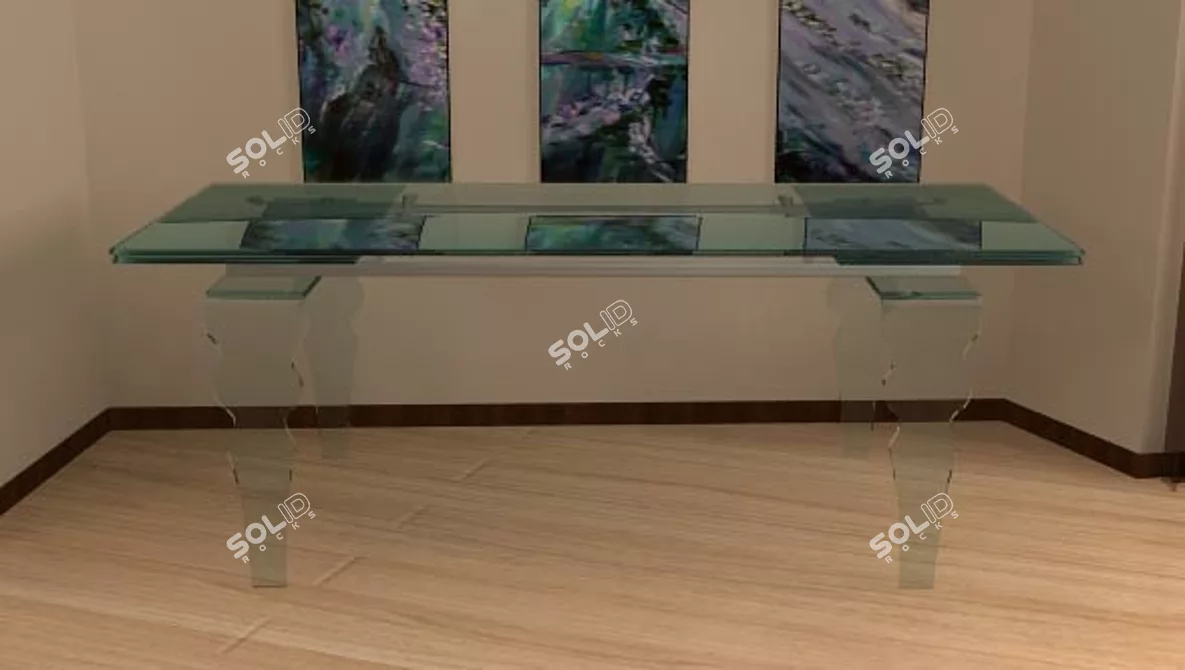 Elegant Glass Table by Tonin Casa 3D model image 1