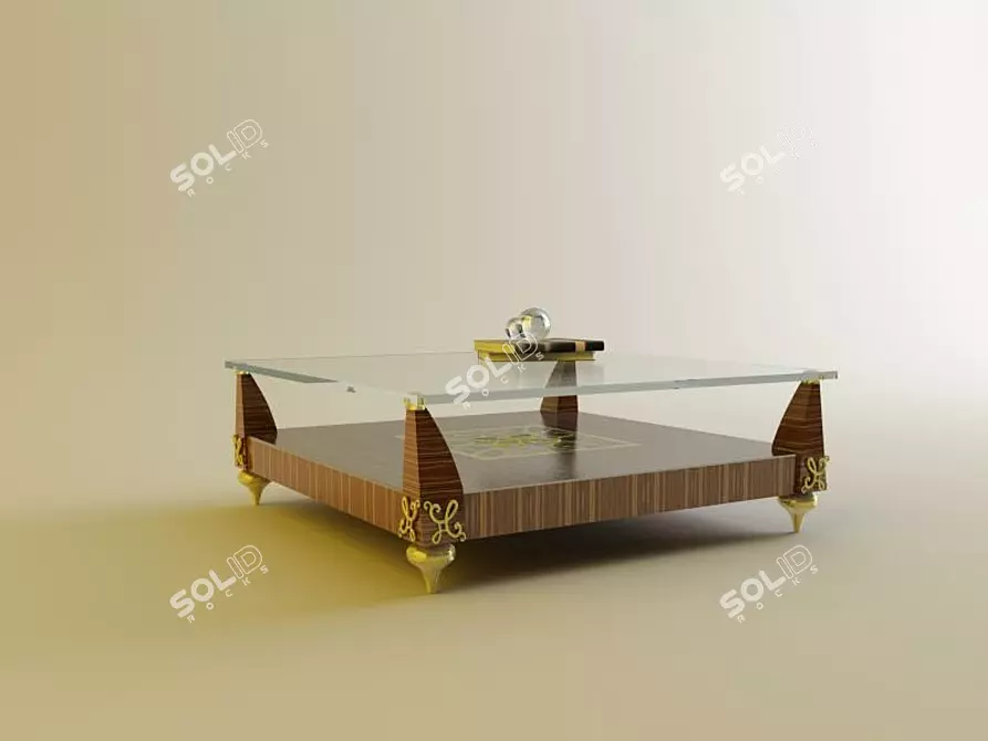 Modern Wooden Table with 3D Max 2009 and Vray 3D model image 1