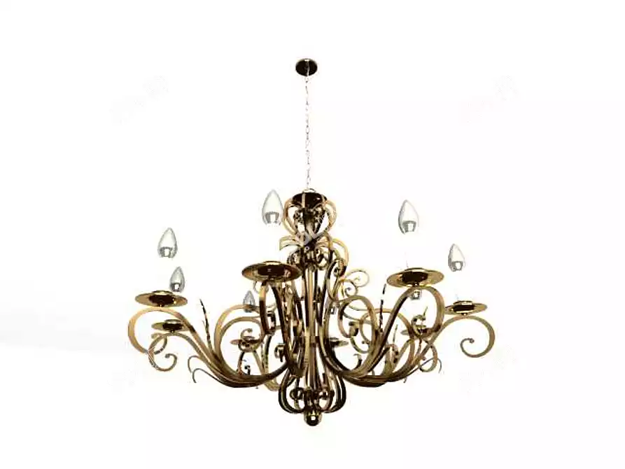 Elegant Crystal Chandelier 3D model image 1