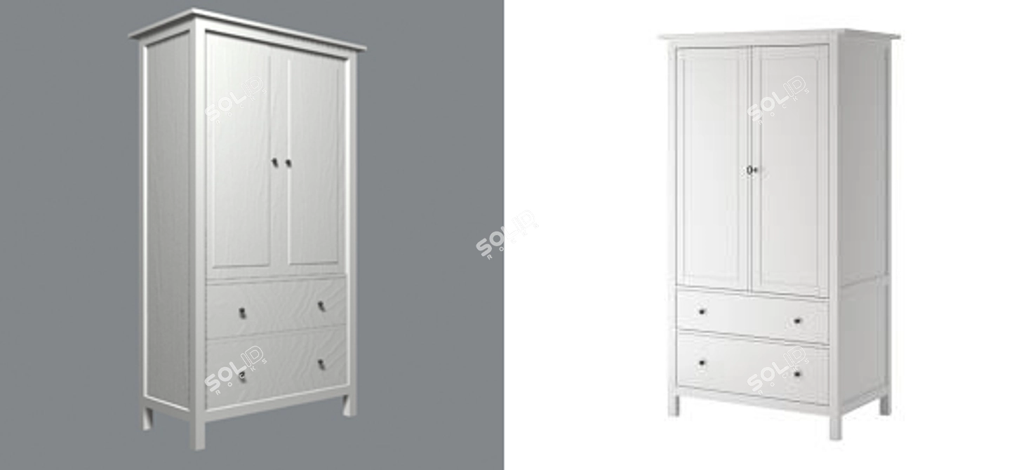 Modern Ikea HEMNÄS Wardrobe 3D model image 1