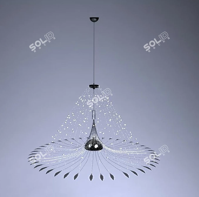 Feathered Avian Chandelier 3D model image 1