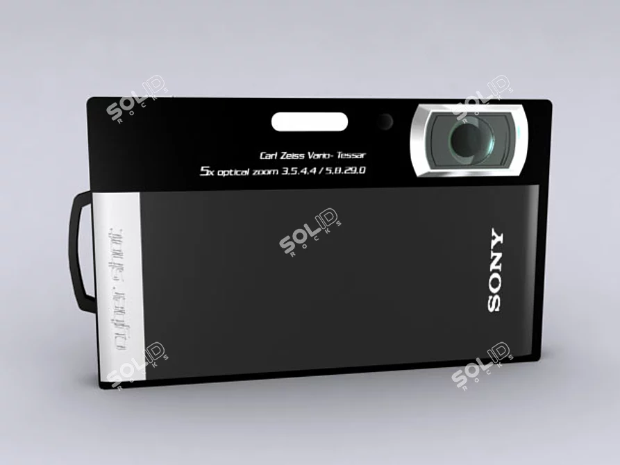 Sony T300 Black: Capture Life's Moments 3D model image 1