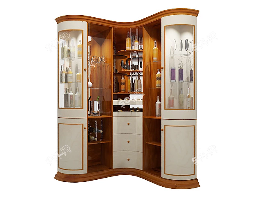 Stylish Home Bar Cabinet 3D model image 1