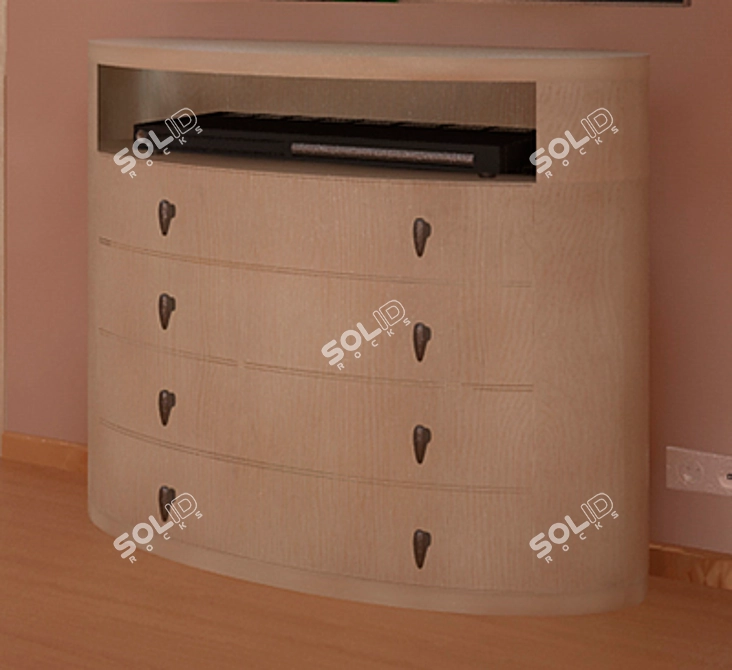 Custom-made Wooden Chest Of Drawers 3D model image 1