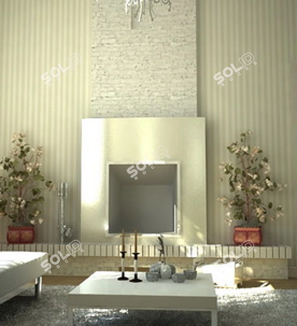 Cozy Fire: Fireplace for Ultimate Comfort 3D model image 1