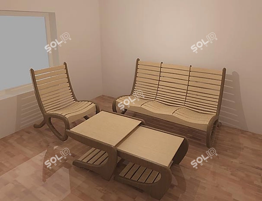 Biomebel Outdoor Furniture Set 3D model image 1