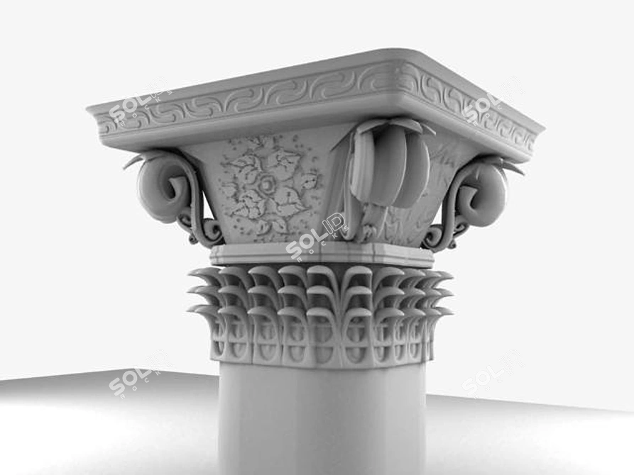 Classic Exterior Building Capitals: Pure Geometry 3D model image 1