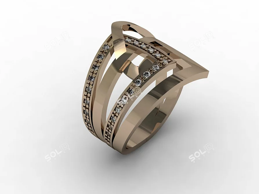 Elegant Silver Ring 3D model image 1