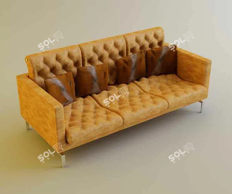 Title: Stylish Leather Sofa 3D model image 1