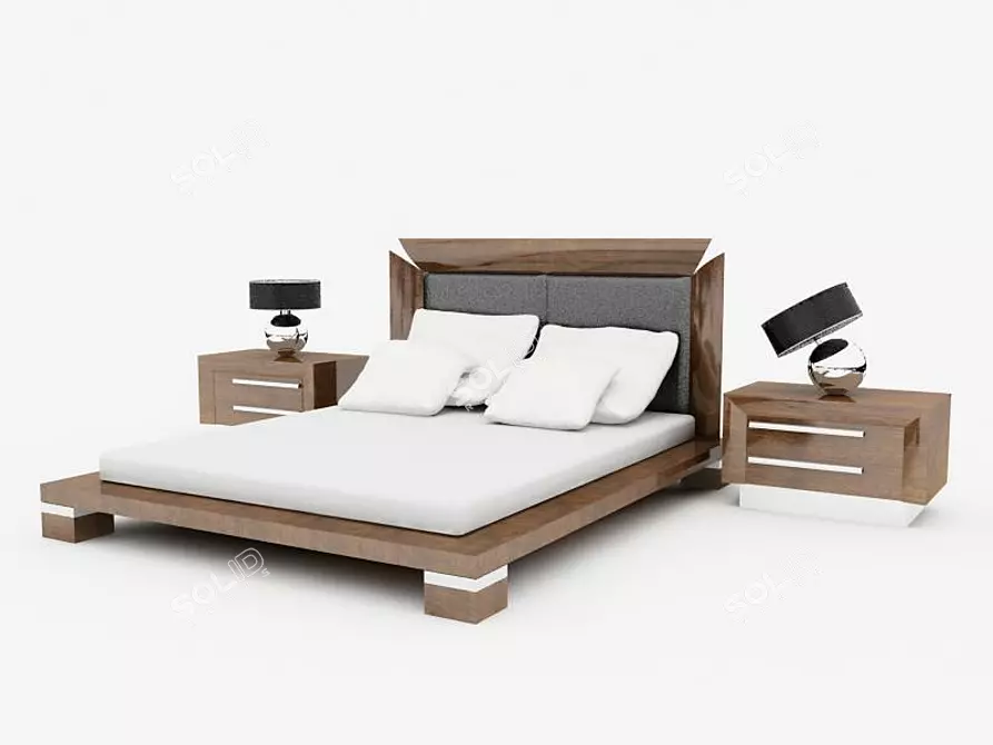 MALERBA 5th Avenue Bed & Nightstand 3D model image 1