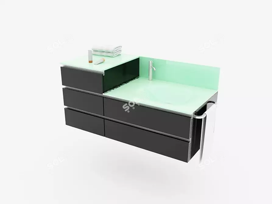 Verde Germoglio Laccati ARBI Sink 3D model image 1