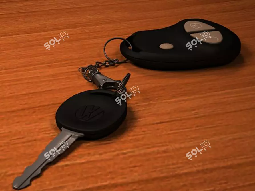 Golf Car Key & Alarm Keychain 3D model image 1