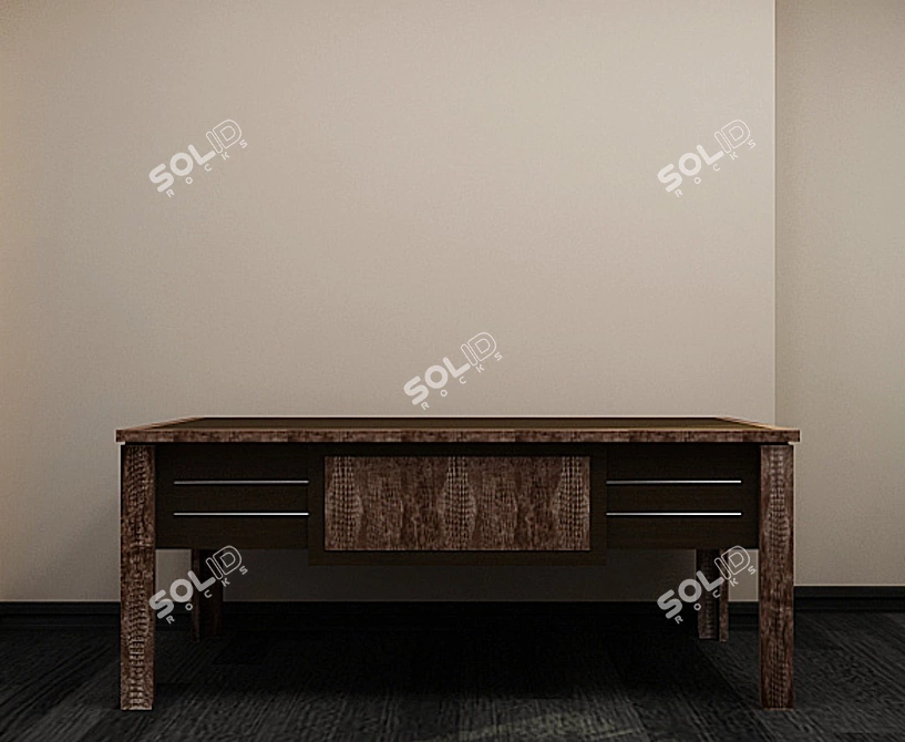 Elegant Oak Dining Table 3D model image 1