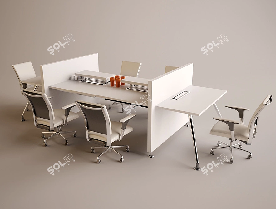 Sleek Office Table: Functional and Stylish 3D model image 1