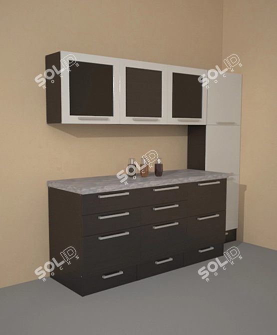 Floral Kitchen Furniture 3D model image 1