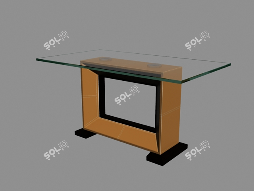 Sleek Glass Dining Table 3D model image 1