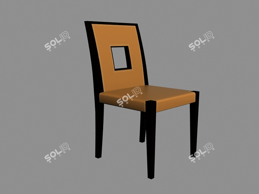 Elegant Leather Chair 3D model image 1