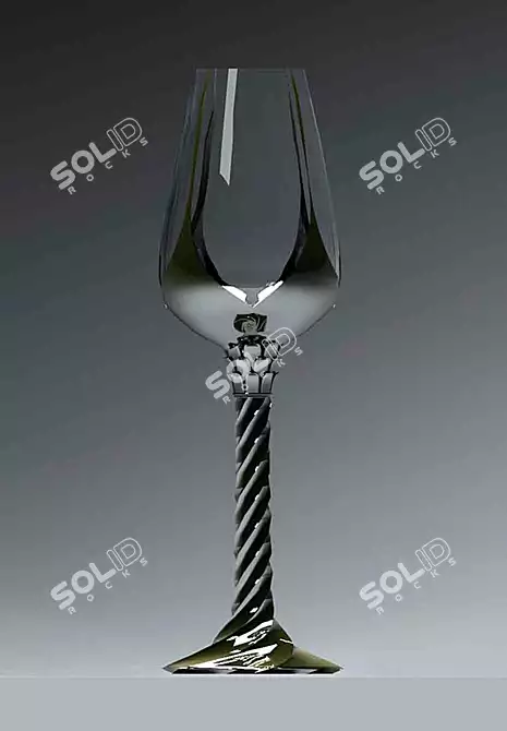 Elegant Venetian Glass Goblet 3D model image 1