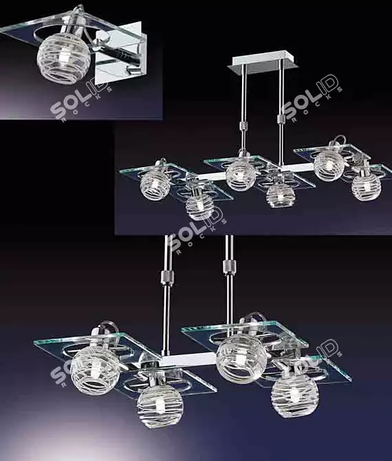 Quadria Luminaires: Illuminate in Style 3D model image 1