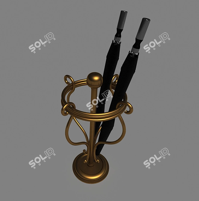 Sleek Umbrella Rack 3D model image 1