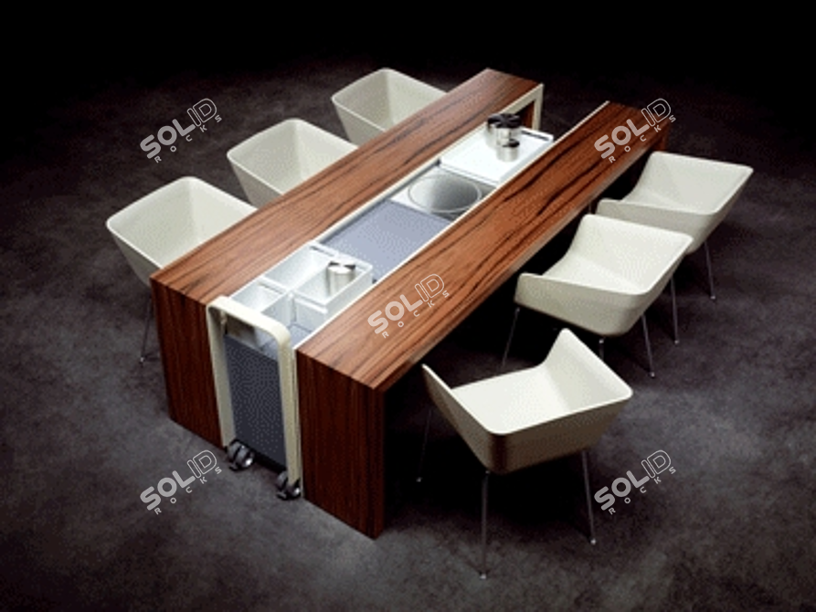 Elegant Poggenpohl Dining Table 3D model image 1