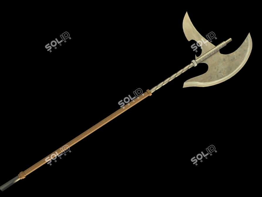 Medieval Steel Halberd 3D model image 1